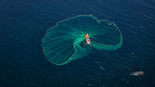 High angle view of sea