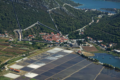 Salt pans in ston town on pelješac