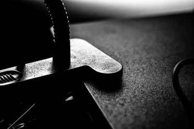 Close-up of computer keyboard on table