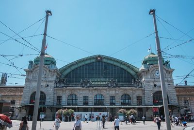 View of railroad station in city