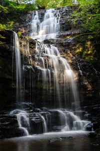 Scenic view of waterfall