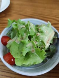 Close-up of food in plate on table