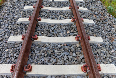 High angle view of railroad track