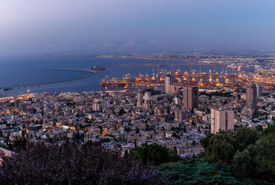 Aerial view of buildings in city