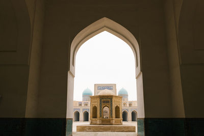 Bukhara, uzbekistan. kalyan mosque. the pulpit over the grave of the first imam