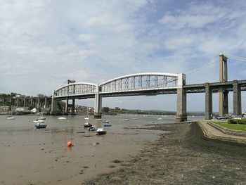 Bridge over river against sky