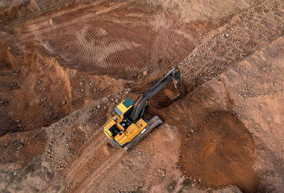 High angle view of construction site