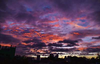 Silhouette buildings against sky during sunset