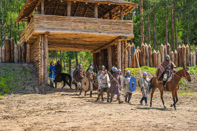 Group of people riding horses