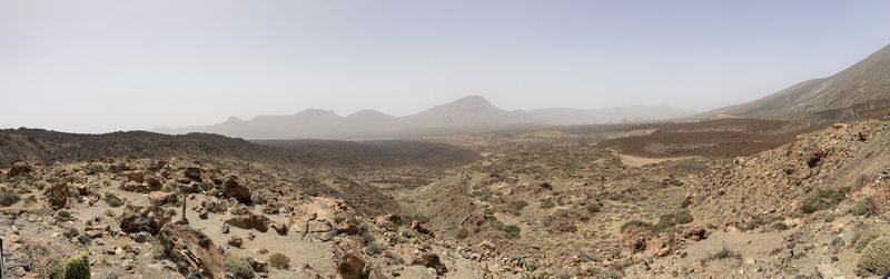 Panoramic view of desert against sky