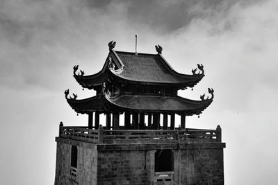 Low angle view of traditional building against sky