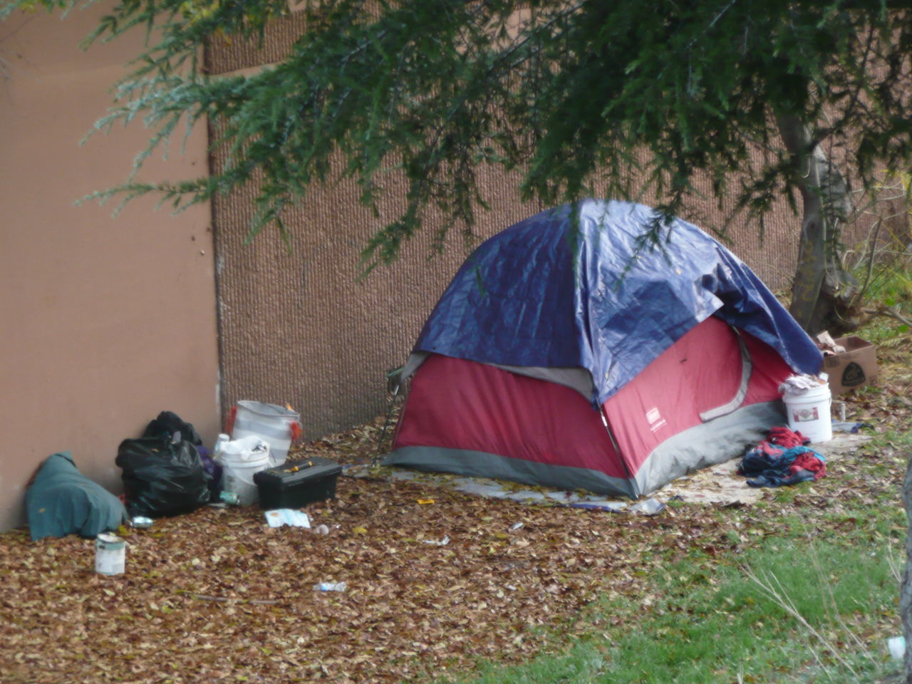 VIEW OF TENT IN THE GROUND