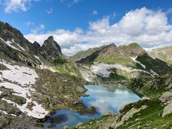 Scenic view of mountains against sky