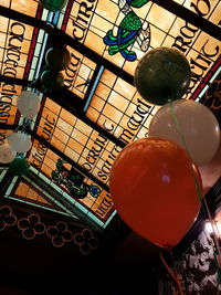 Low angle view of multi colored paper