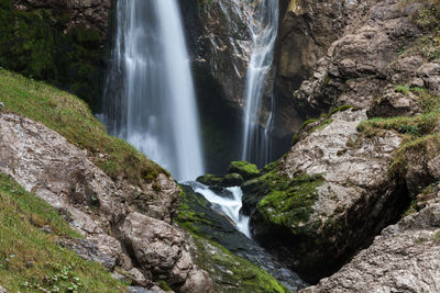 Scenic view of waterfall