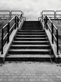 Low angle view of staircase against sky