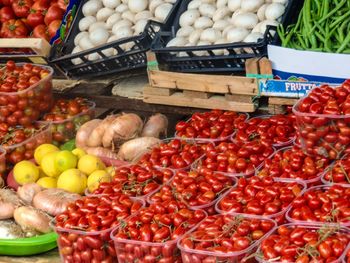 Various fruits for sale at market stall