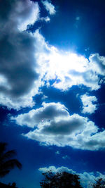 Low angle view of clouds in blue sky