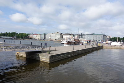 View of river with buildings in background