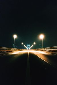 Light trails on road at night