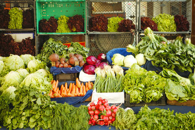 Vegetables for sale at market stall