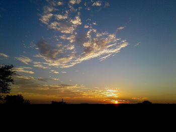 Silhouette trees against sky during sunset