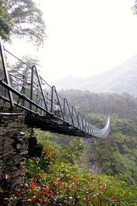 View of bridge over mountain