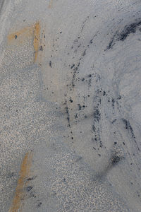 High angle view of footprints on road