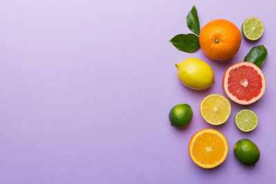 Directly above shot of fruits on table