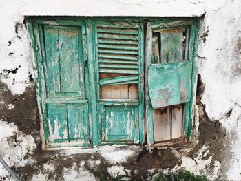 Close-up of old abandoned house