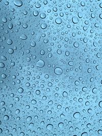 Full frame shot of water drops on glass