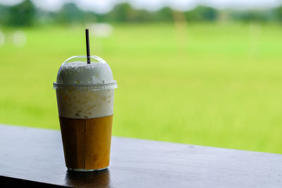 Close-up of coffee on table