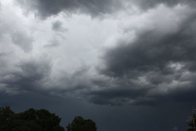 Low angle view of storm clouds in sky
