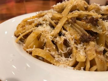 Close-up of pasta in plate