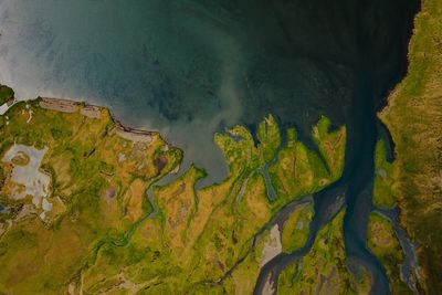 High angle view of rock formations