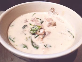 Close-up of soup in bowl