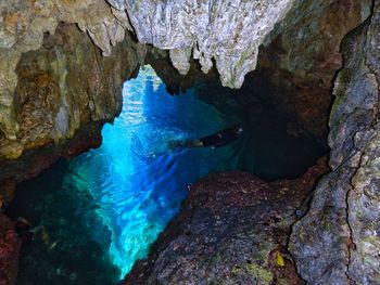 Rock formation in sea