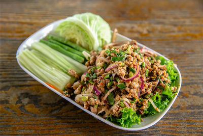 Close-up of food served in bowl