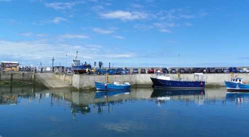 Boats in harbor