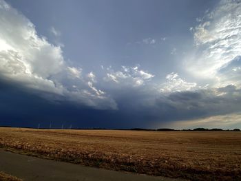 Scenic view of field against sky