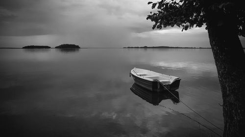 Scenic view of calm lake against sky