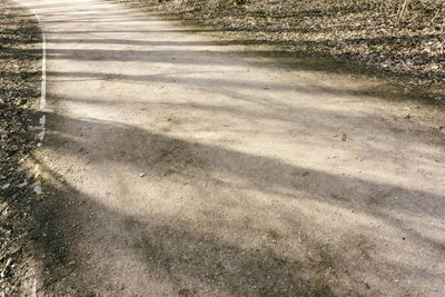 High angle view of shadow on street