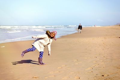 Happy girl on beach