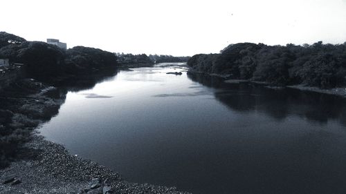 Scenic view of river against clear sky