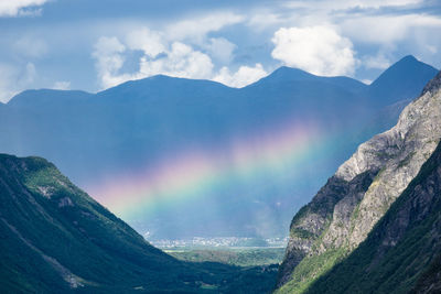 Panoramic view of mountains against sky