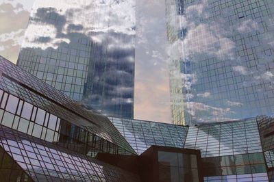 Low angle view of modern building against sky