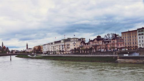 Residential buildings by riverside