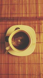 Coffee cup on table