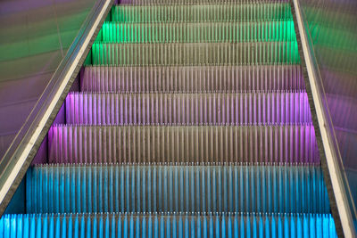High angle view of escalator