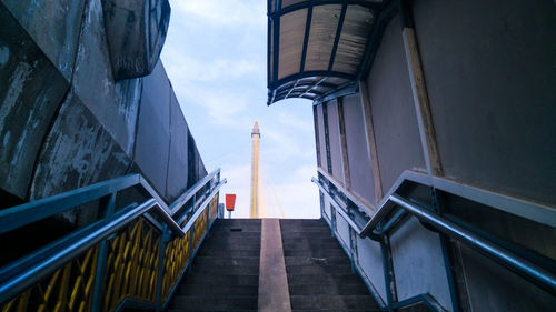 View of stairs along built structures